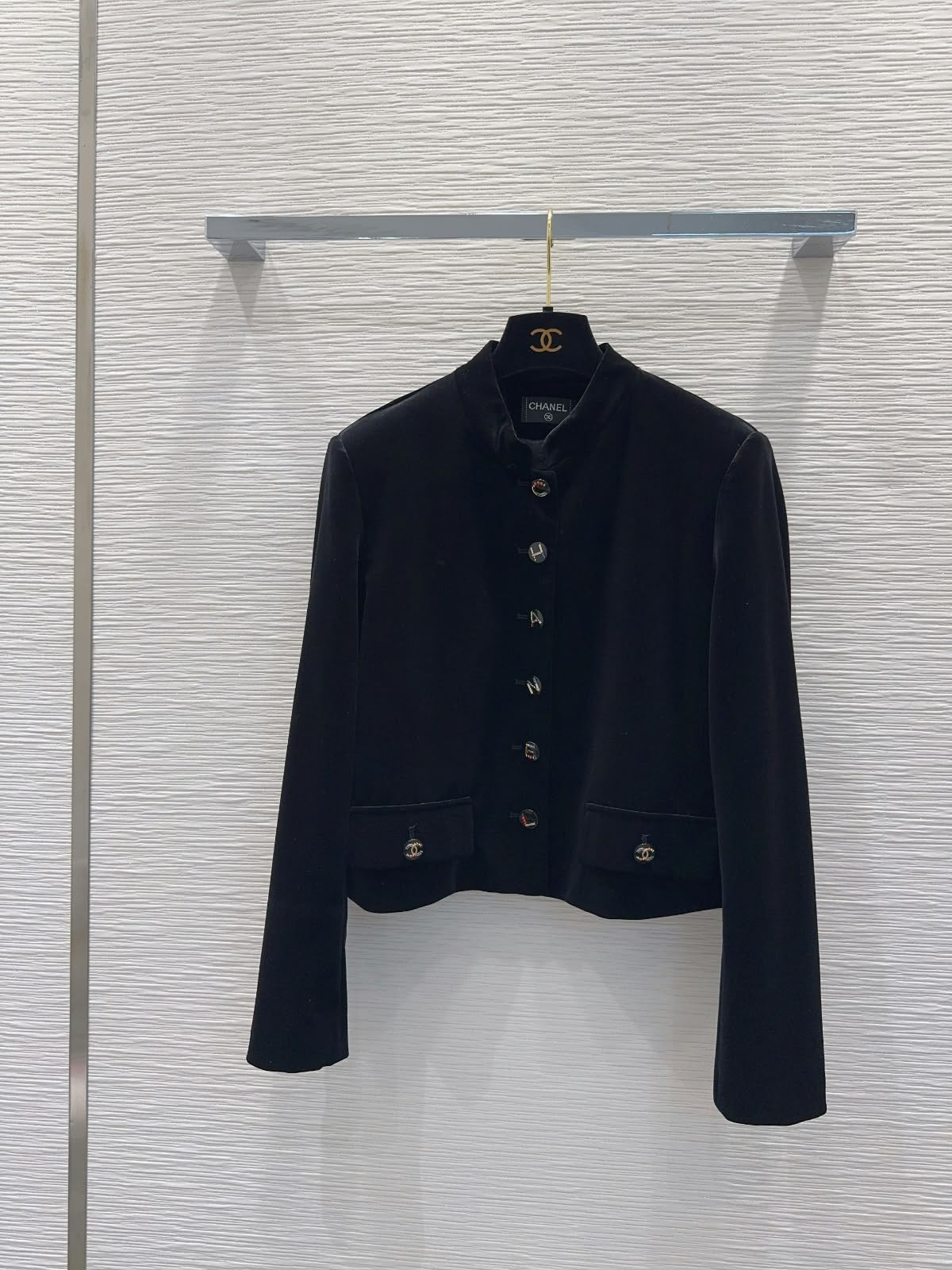 CHANEL Button-Front Jacket and Wide-Leg Trousers Set