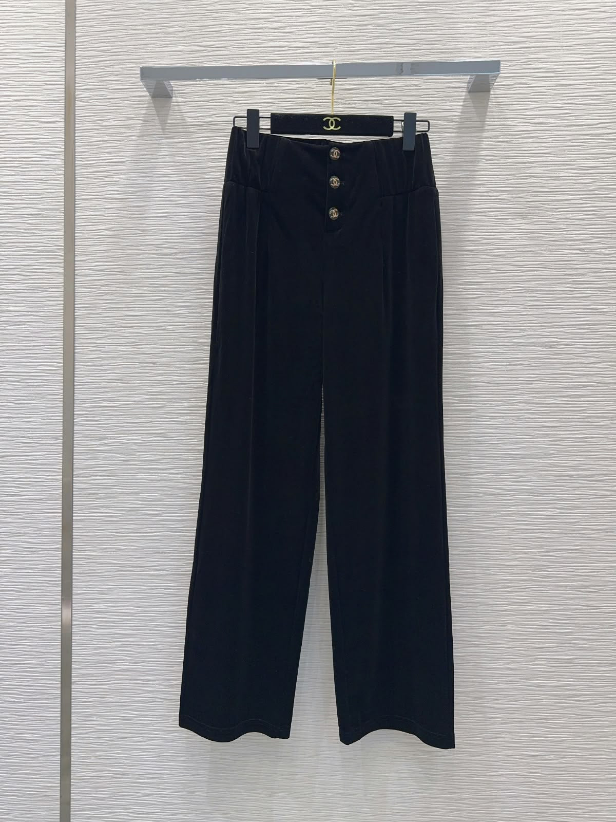 CHANEL Button-Front Jacket and Wide-Leg Trousers Set