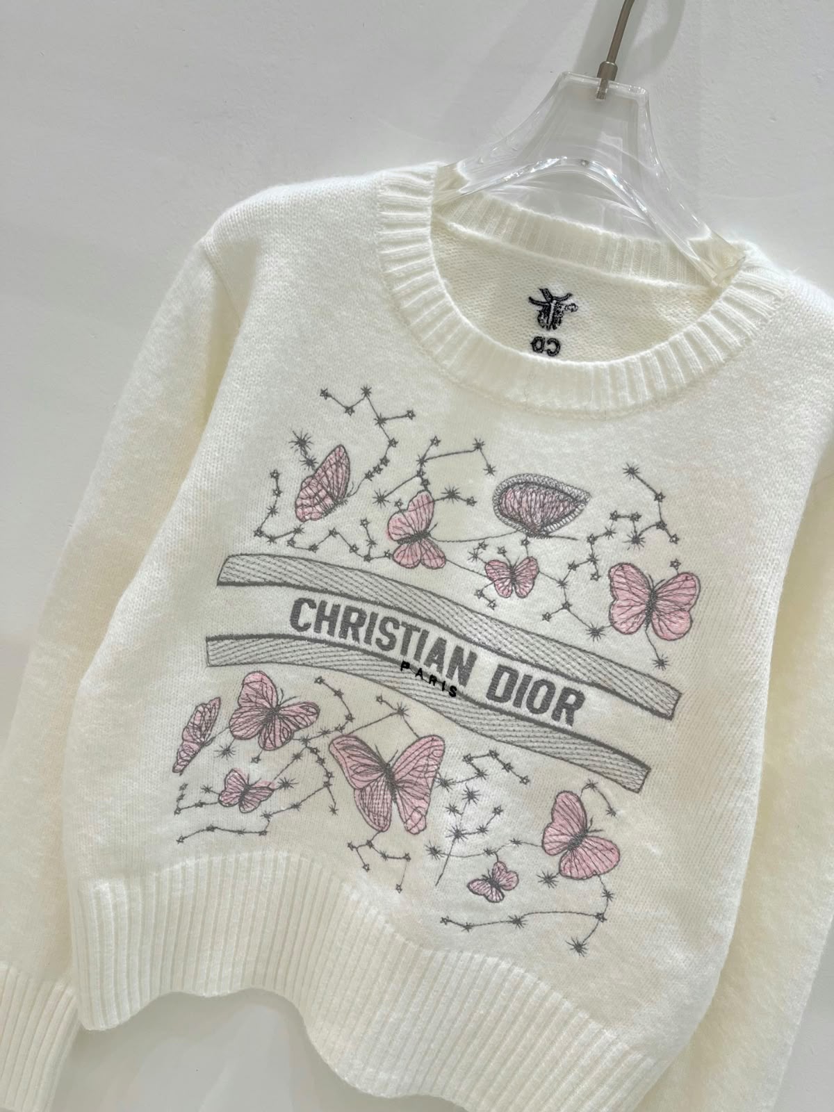 Dior Butterfly Motif Crew-Neck Sweater