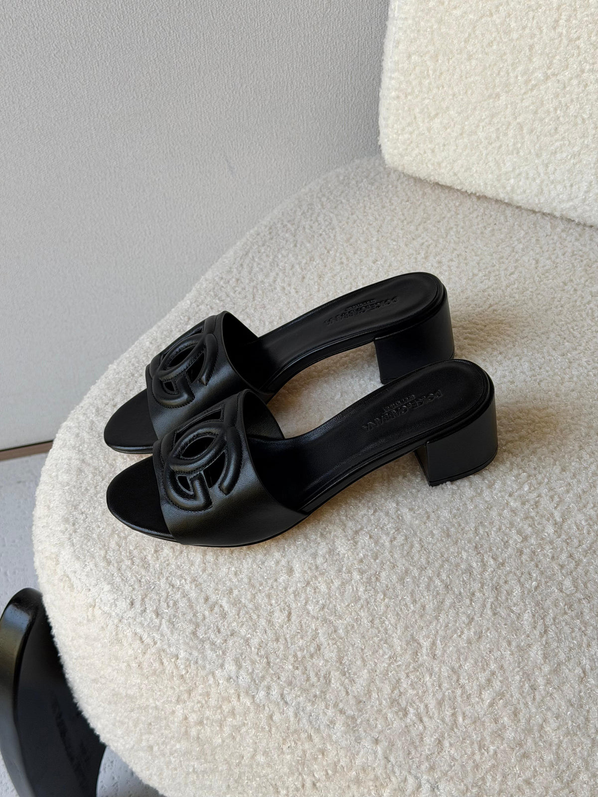 Dolce & Gabbana DG-Cutout Block-Heel Mules