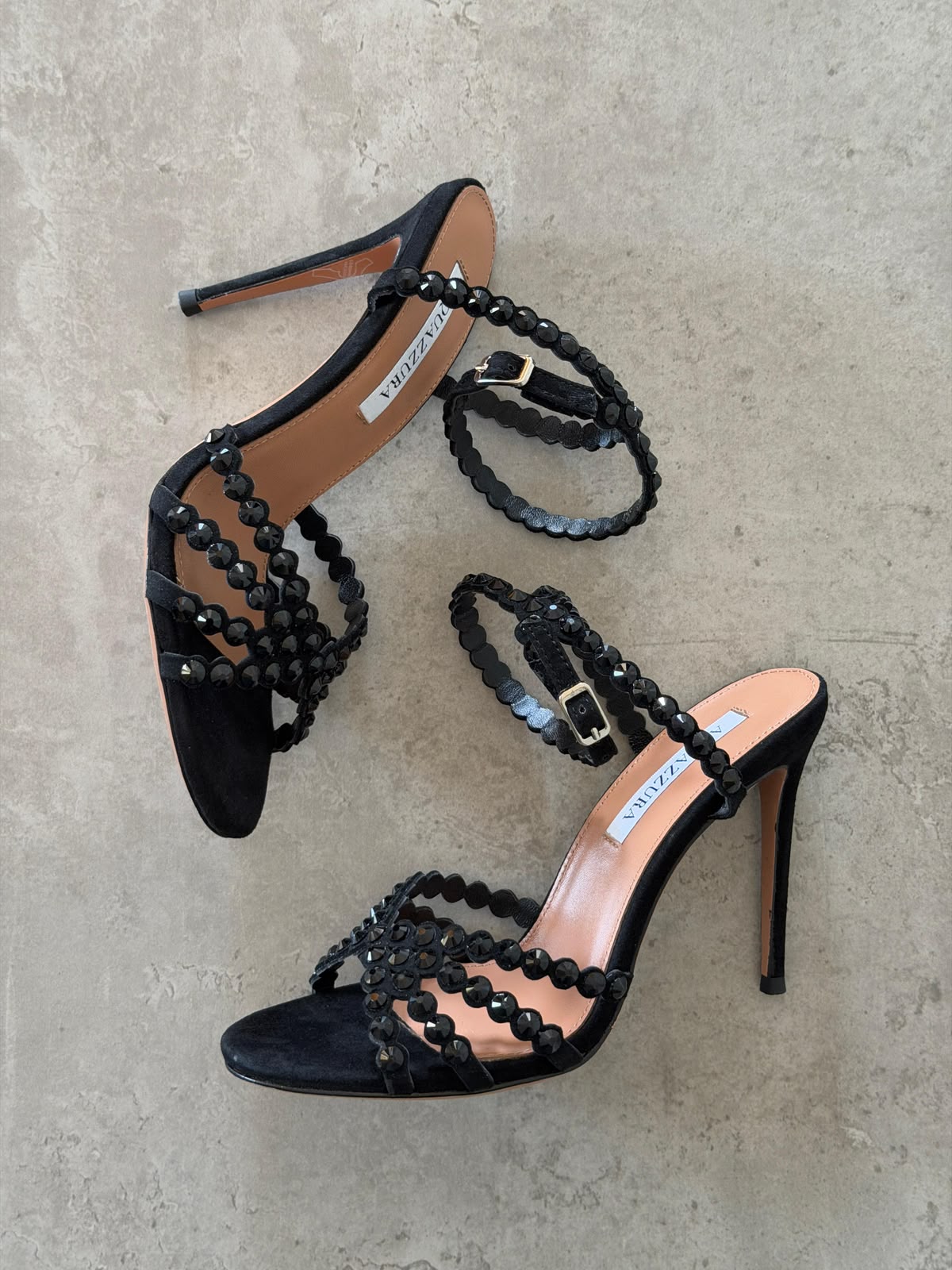 Aquazzura Embellished-Strap Stiletto Sandals