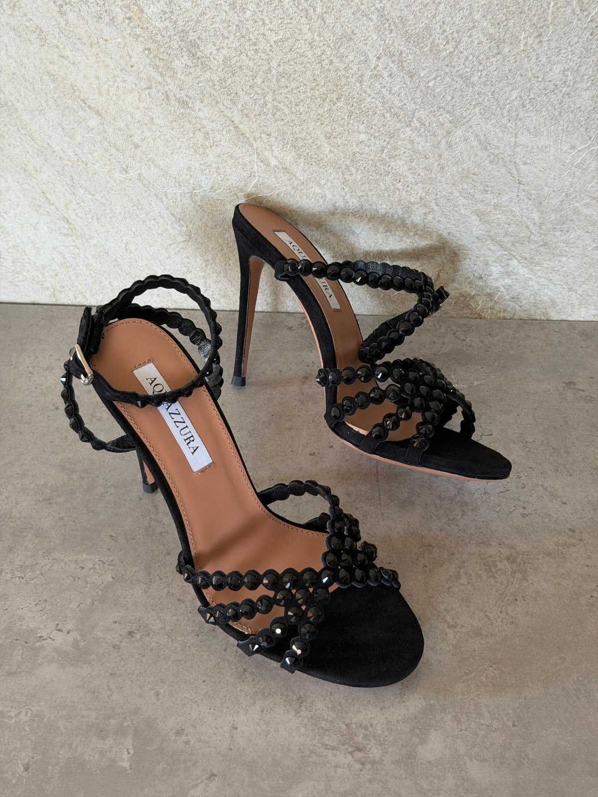 Aquazzura Embellished-Strap Stiletto Sandals