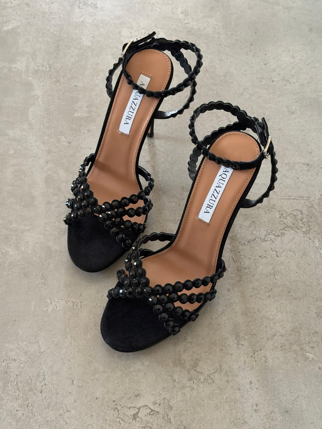 Aquazzura Embellished-Strap Stiletto Sandals