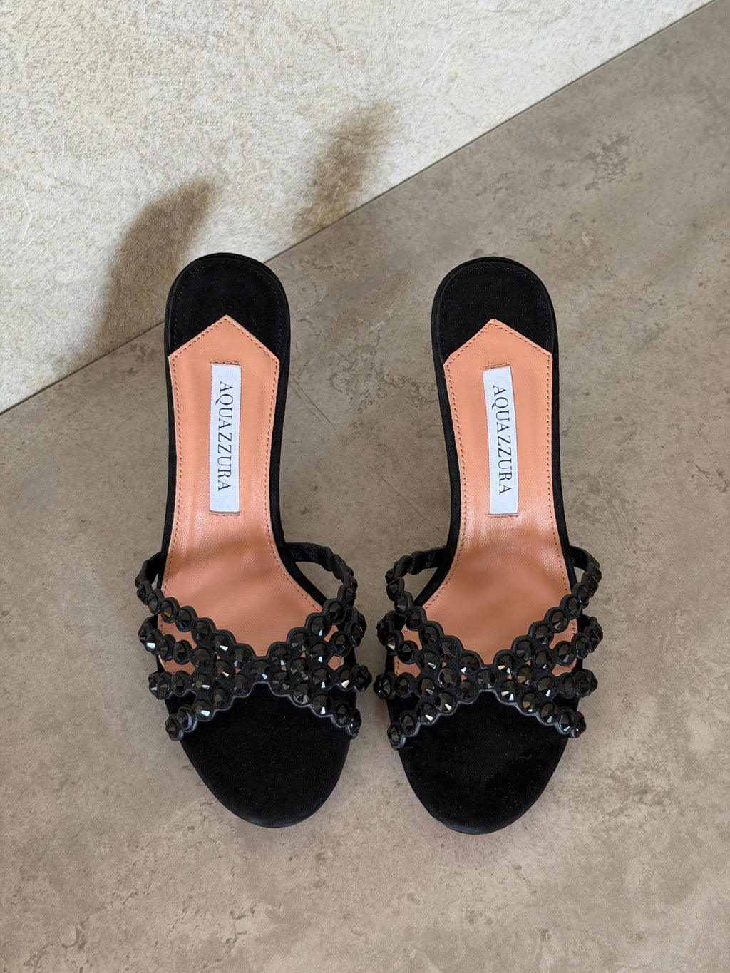 Aquazzura Embellished-Strap Stiletto Mules