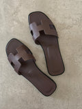 HERMES H-Cutout Flat Slide Sandals