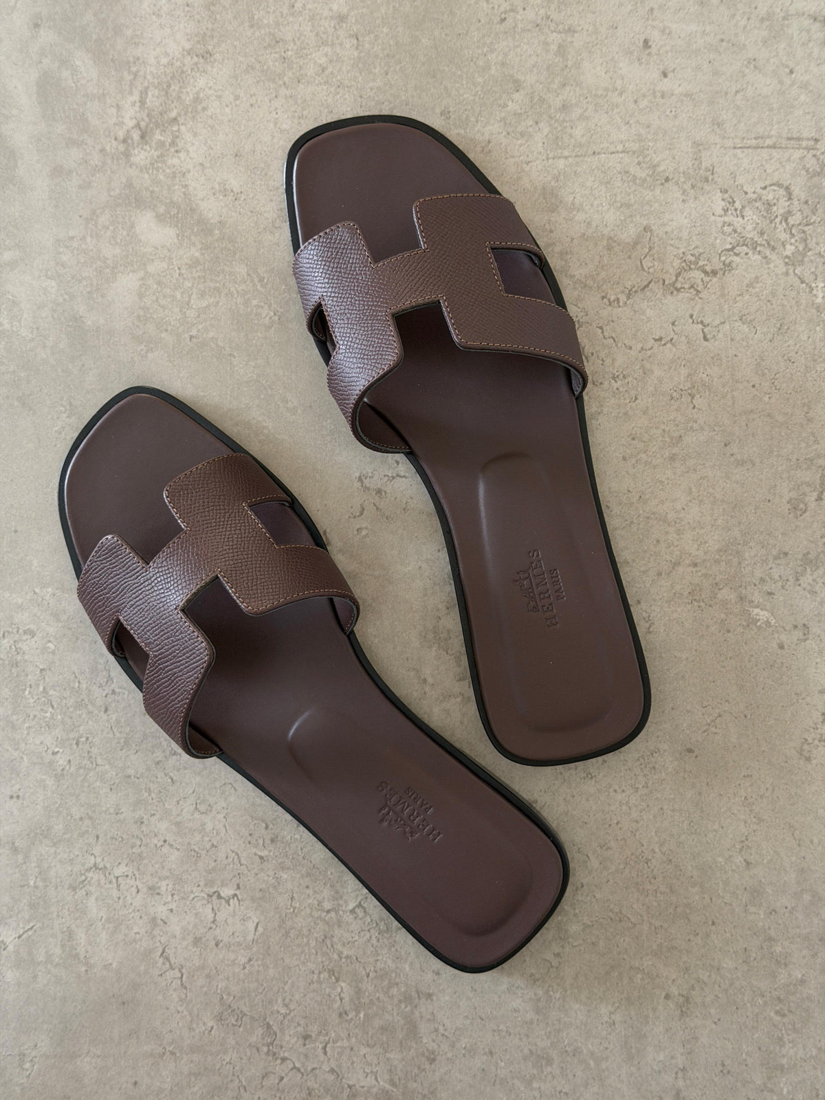 HERMES H-Cutout Flat Slide Sandals