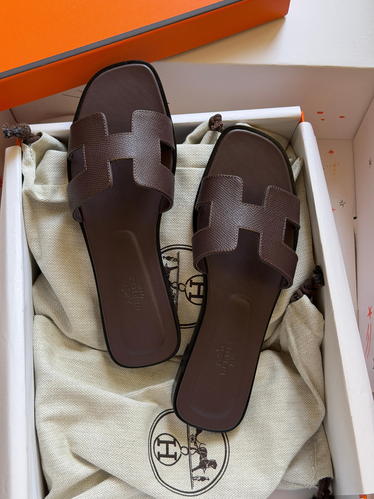 HERMES H-Cutout Flat Slide Sandals