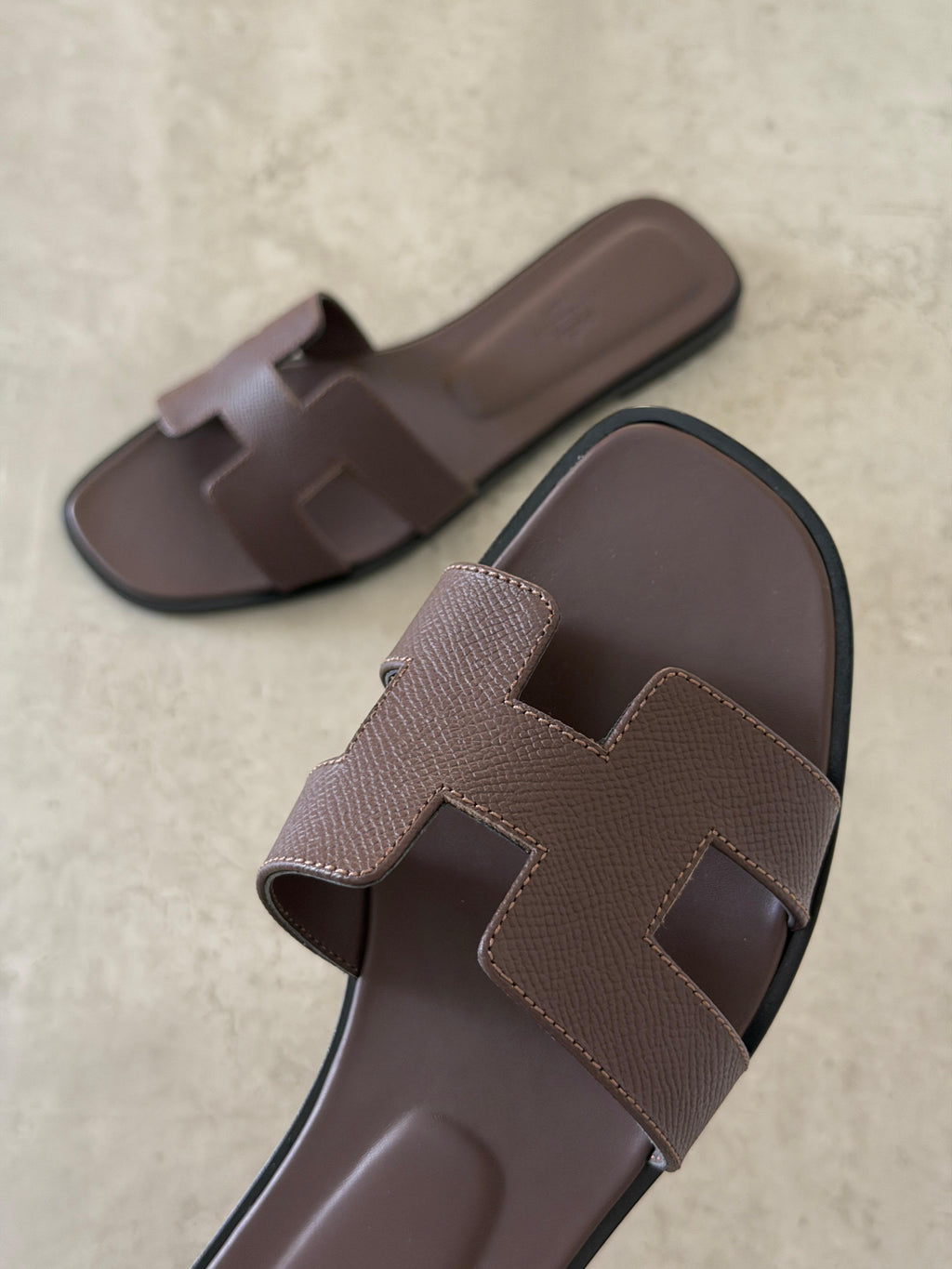 HERMES H-Cutout Flat Slide Sandals