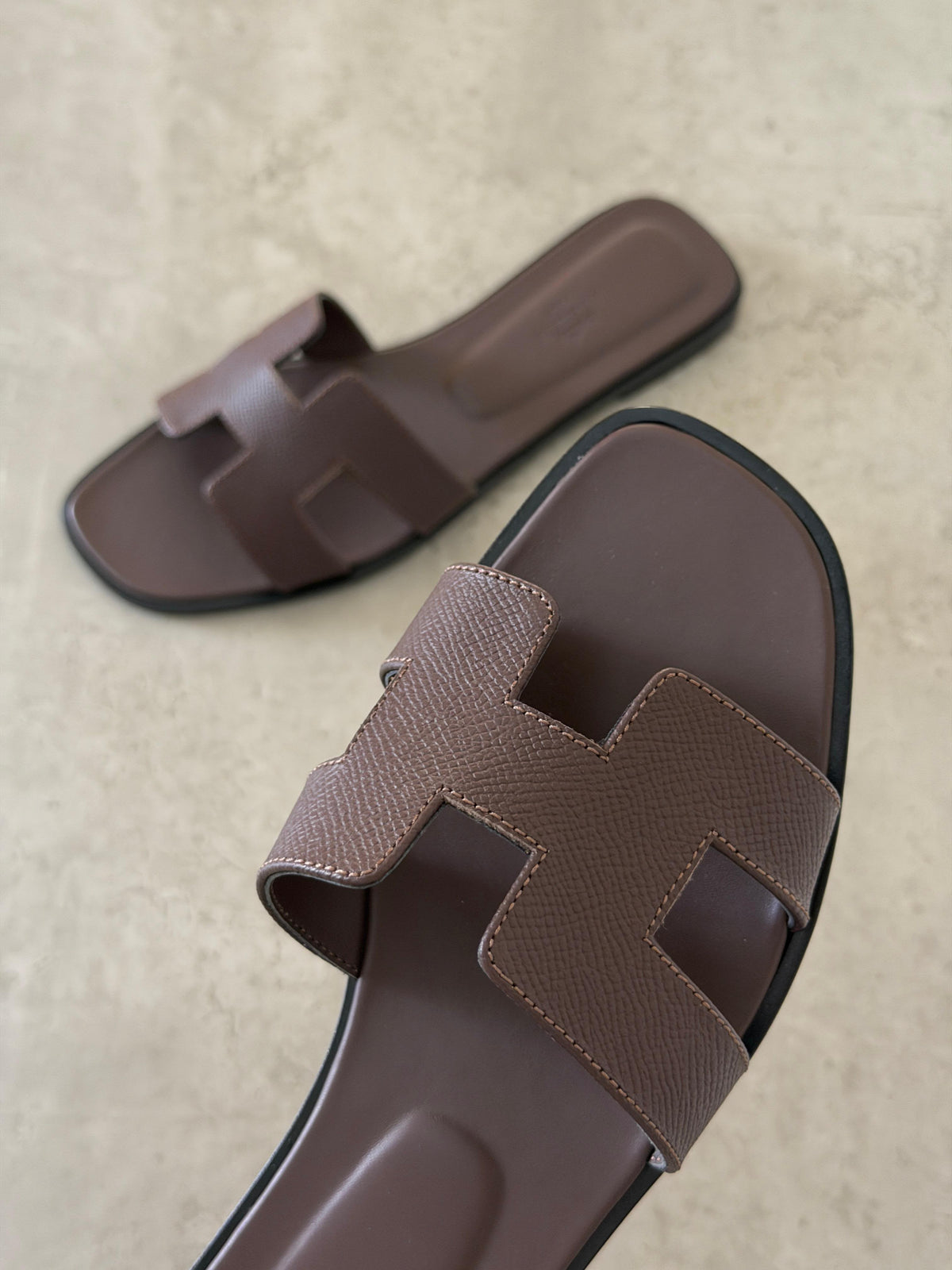 HERMES H-Cutout Flat Slide Sandals