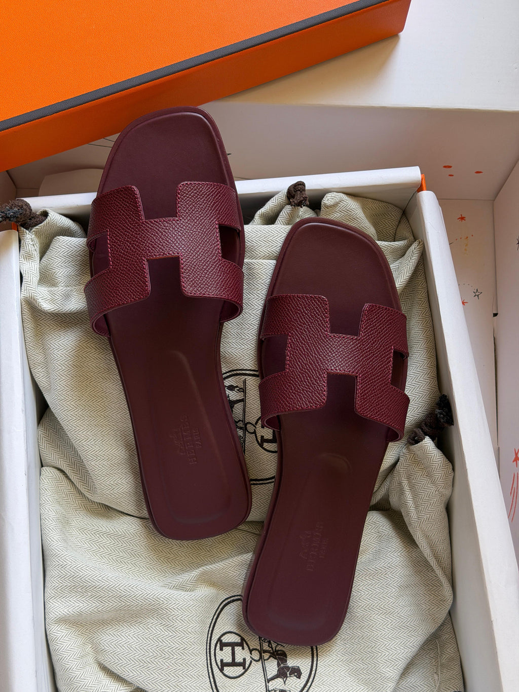 HERMES H-Cutout Flat Slide Sandals
