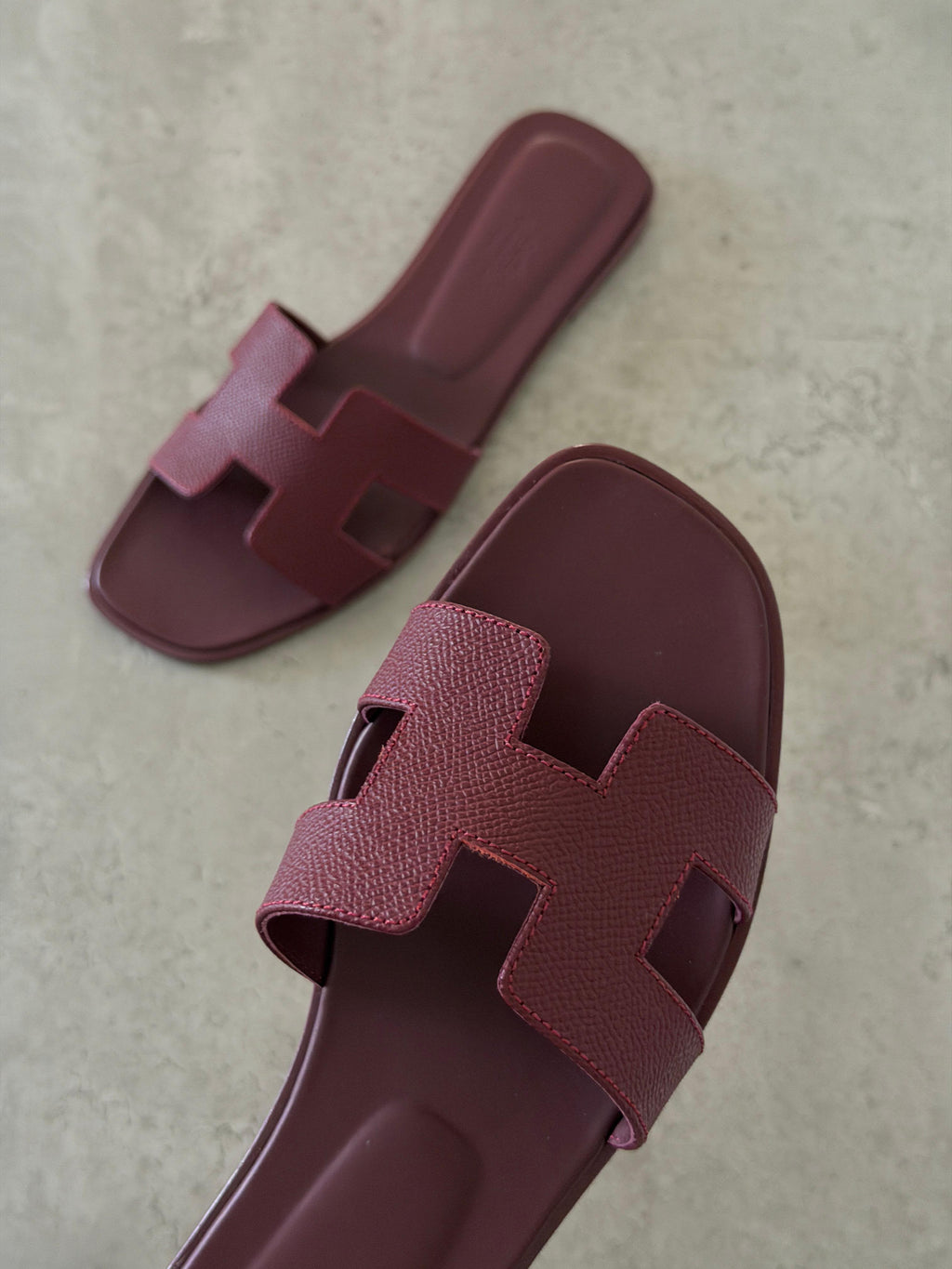 HERMES H-Cutout Flat Slide Sandals