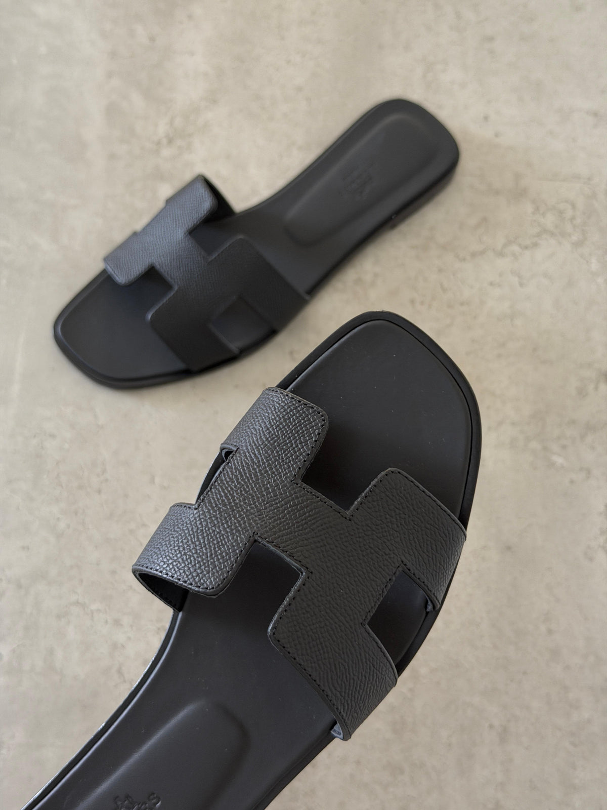 HERMES H-Cutout Flat Slide Sandals