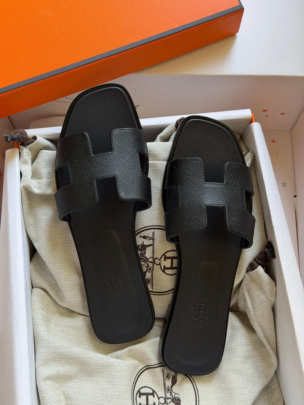 HERMES H-Cutout Flat Slide Sandals