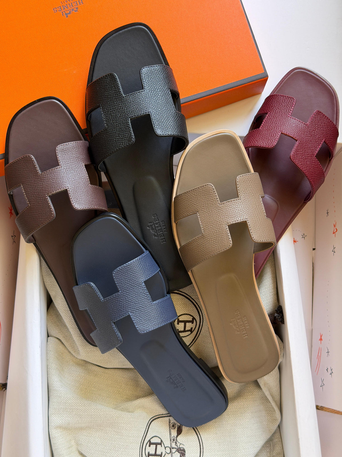 HERMES H-Cutout Flat Slide Sandals