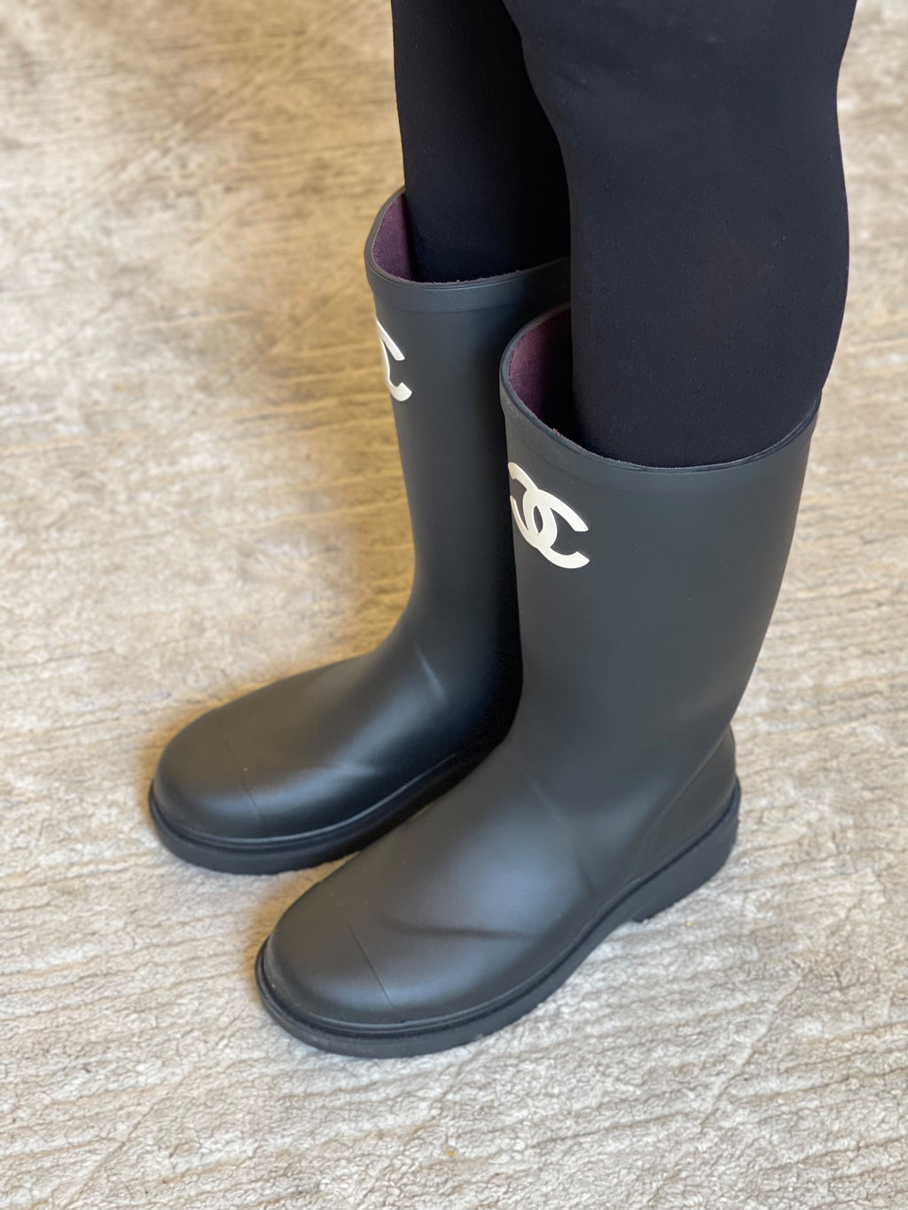 CHANEL CC-Logo Tall Boots