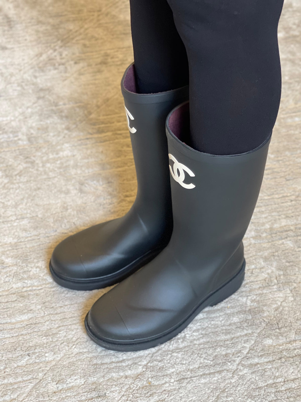 CHANEL CC-Logo Tall Boots