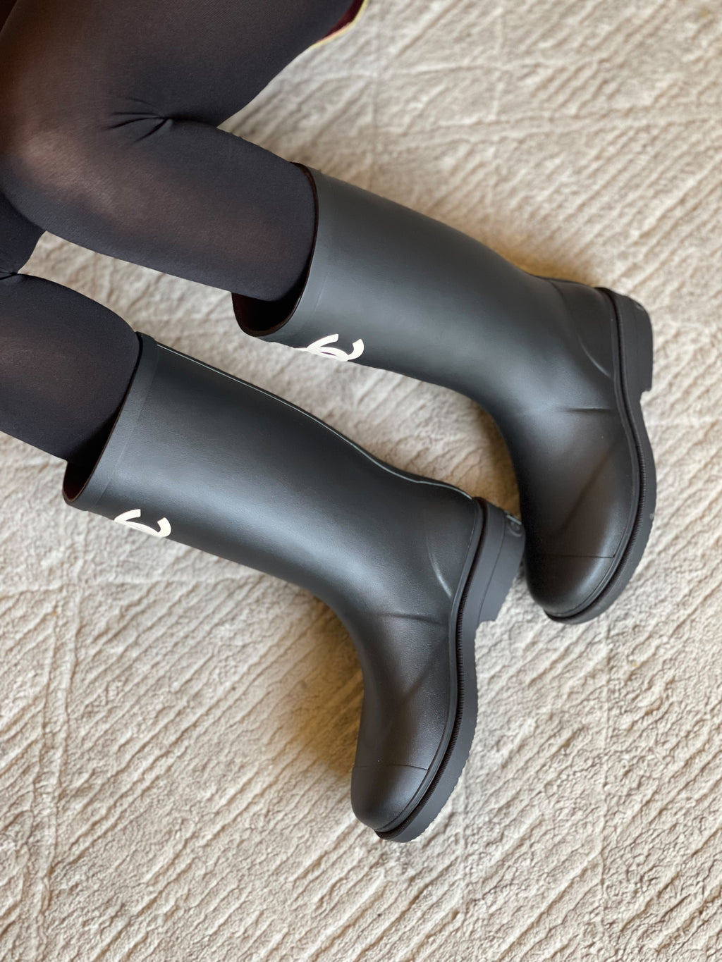 CHANEL CC-Logo Tall Boots