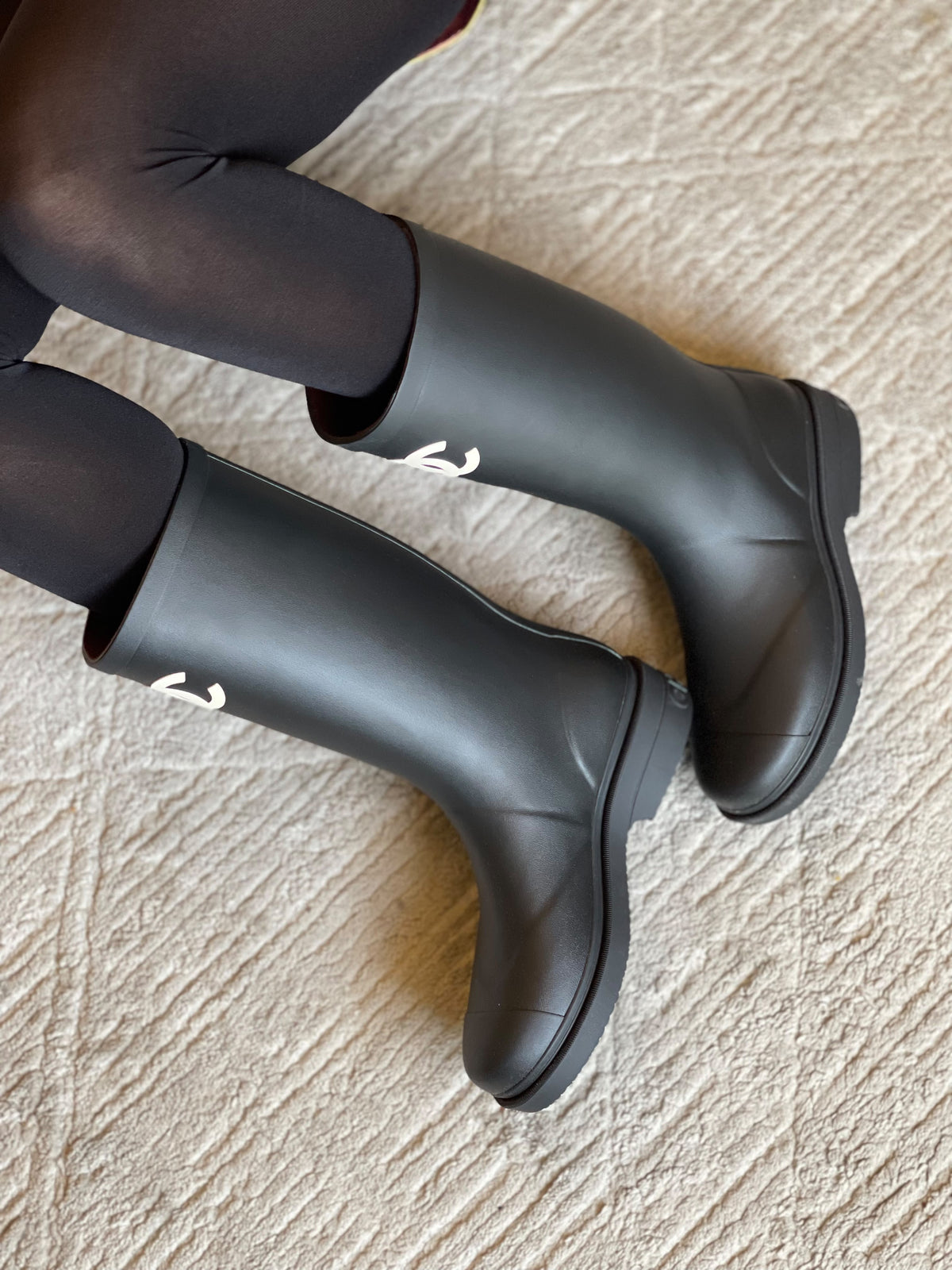 CHANEL CC-Logo Tall Boots