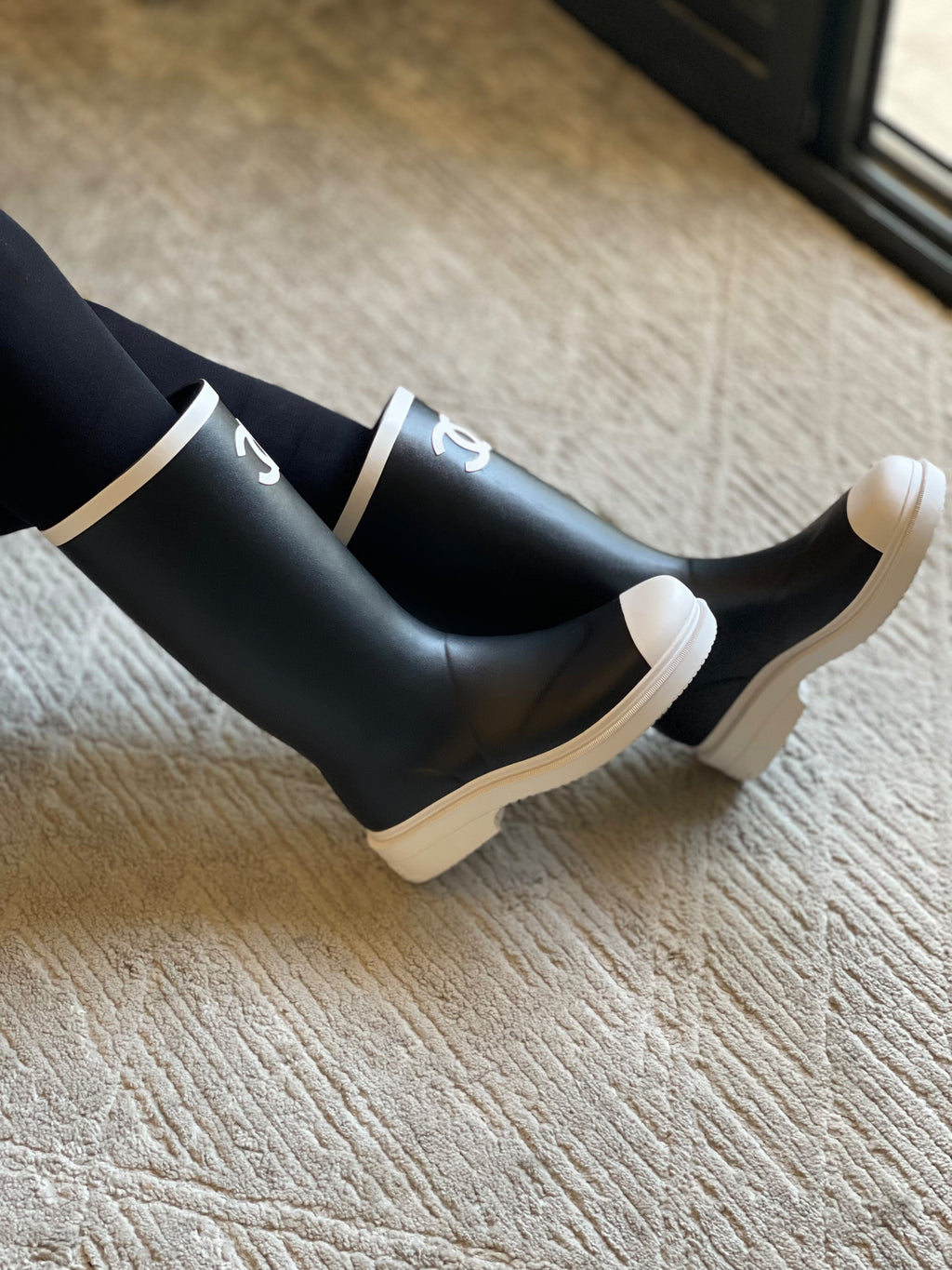 CHANEL CC-Logo Tall Boots