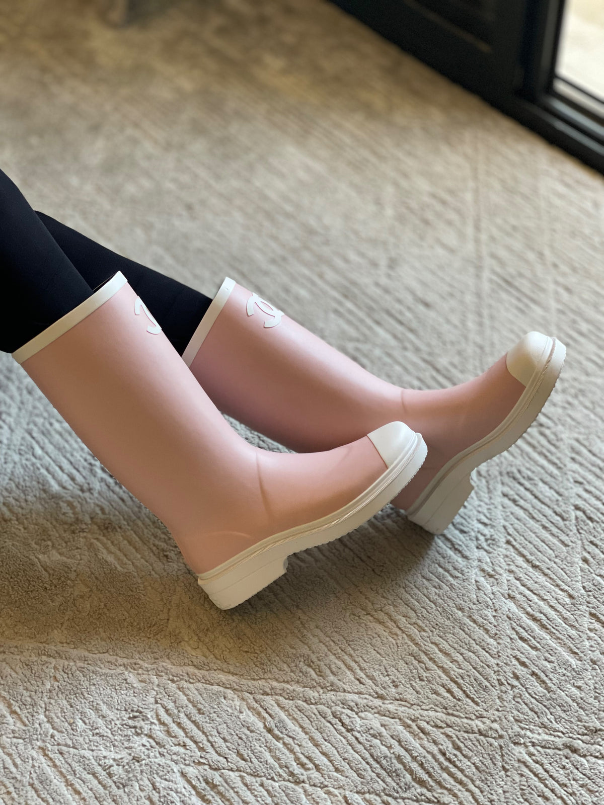 CHANEL CC-Logo Tall Boots