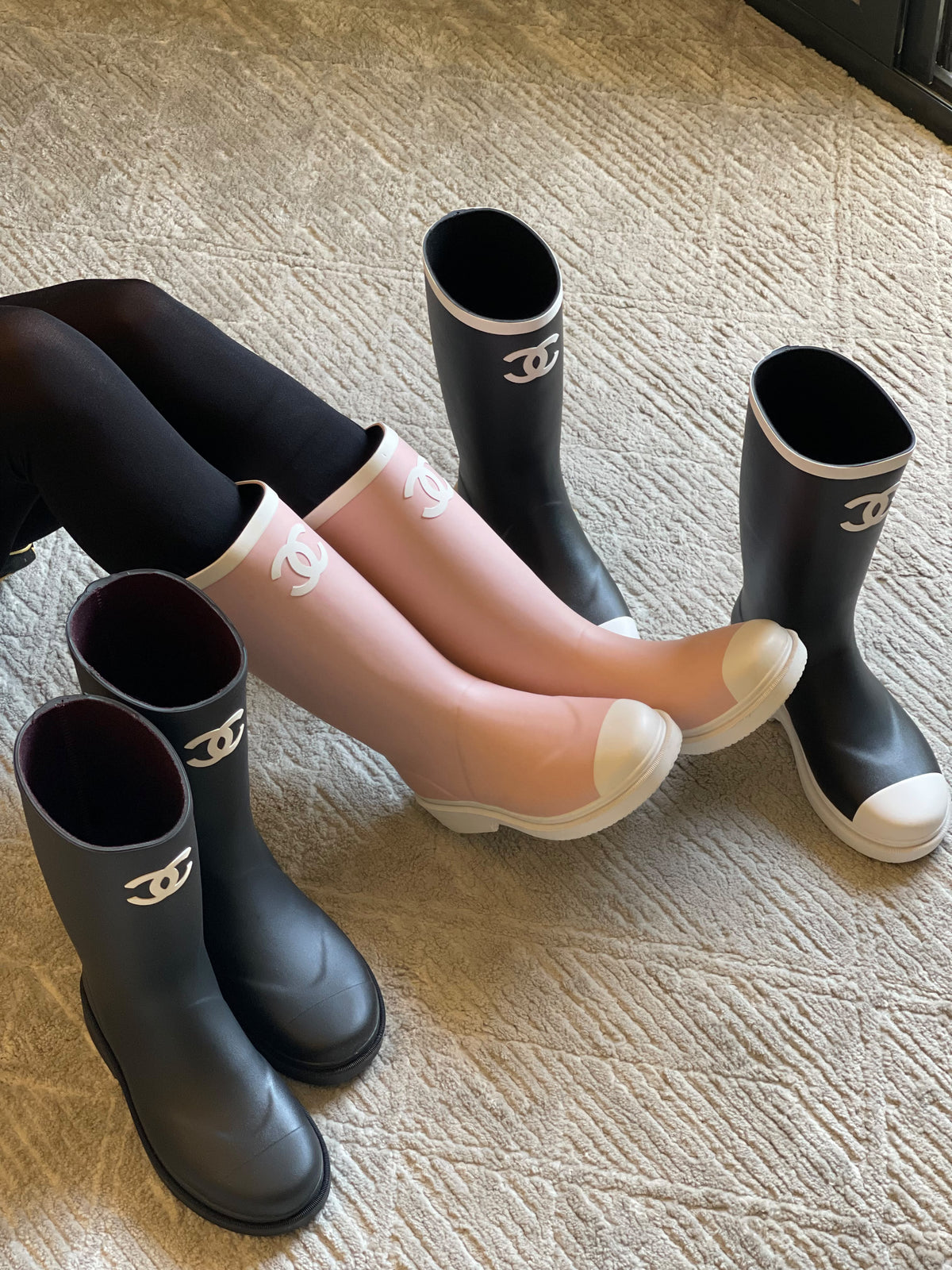 CHANEL CC-Logo Tall Boots