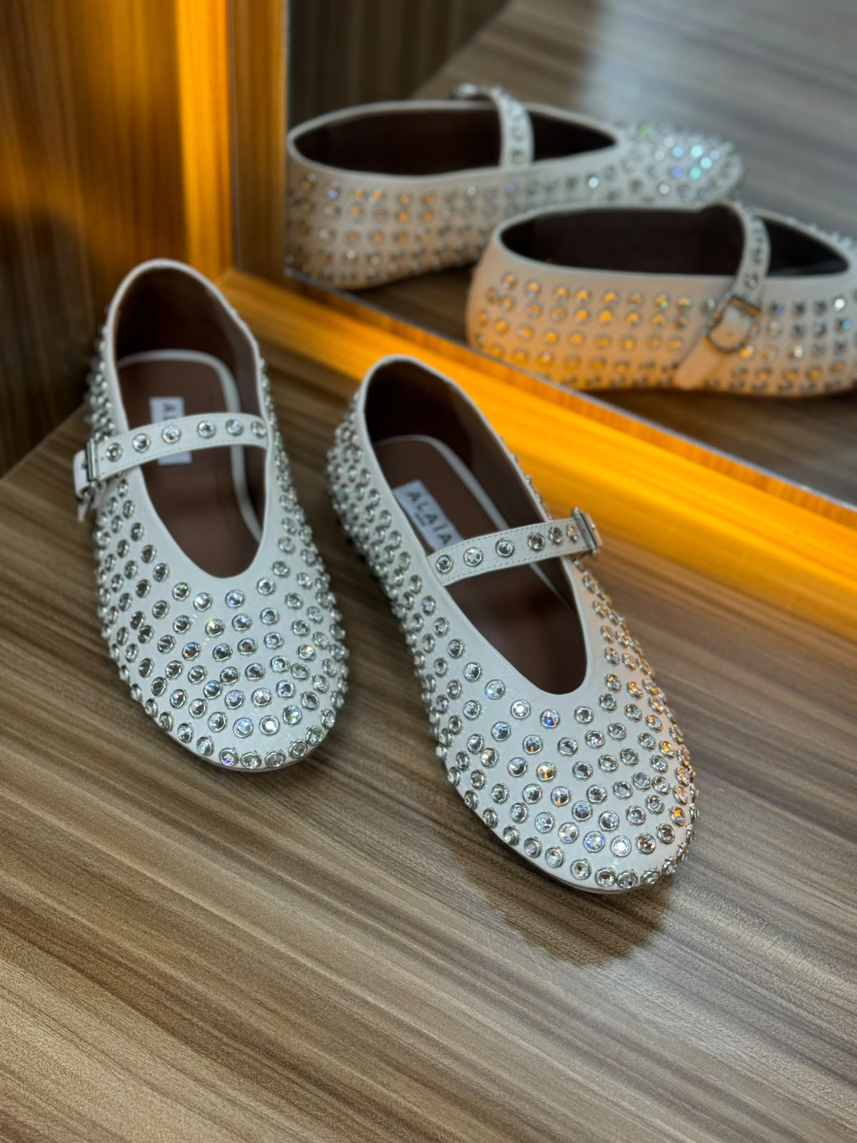 Alaia Embellished Mary Jane Ballet Flats