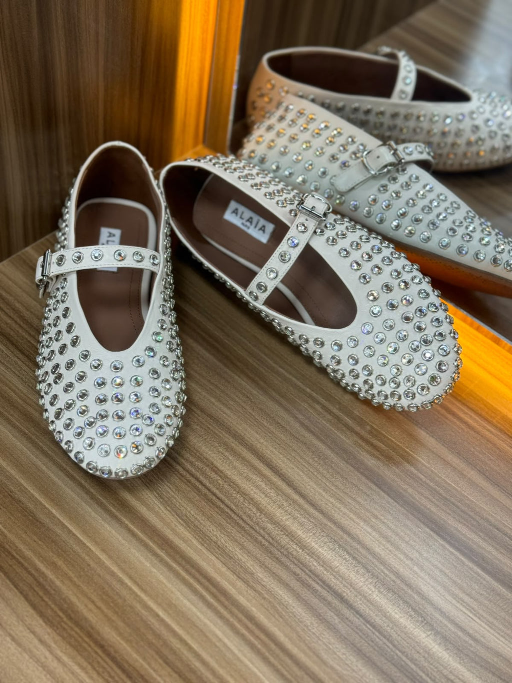 Alaia Embellished Mary Jane Ballet Flats
