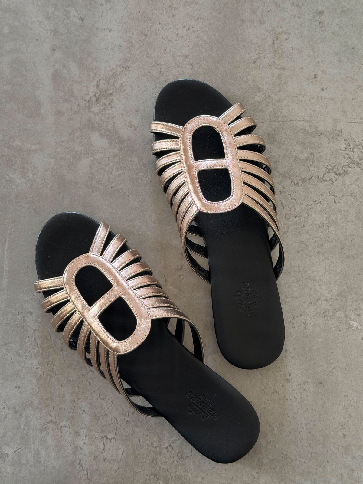 Hermes Multi-Strap Flat Slides