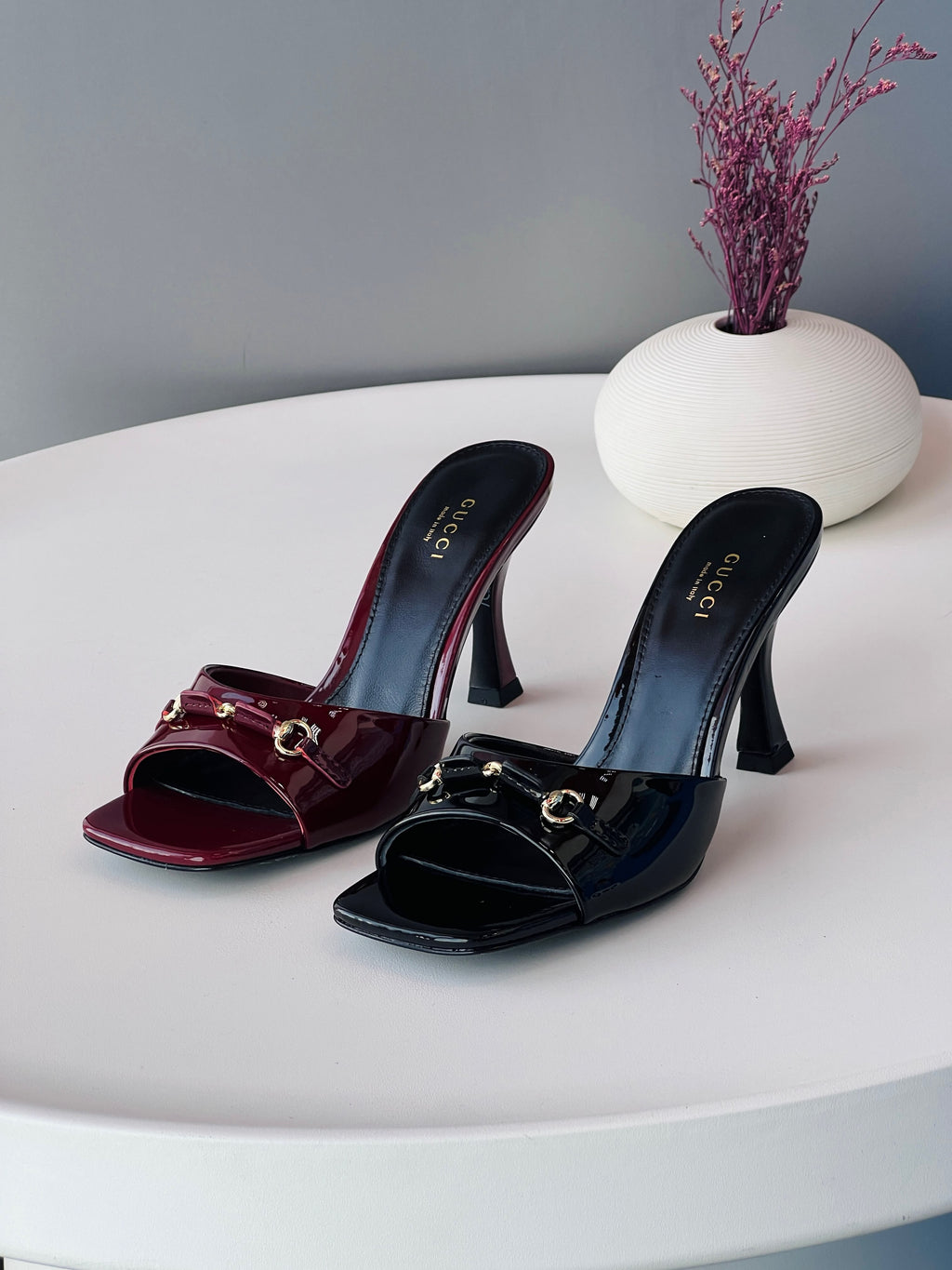 Gucci Horsebit-Detail Flared-Heel Mules
