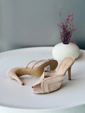 Gianvito Rossi Curved-Trim Mesh Heel Mules