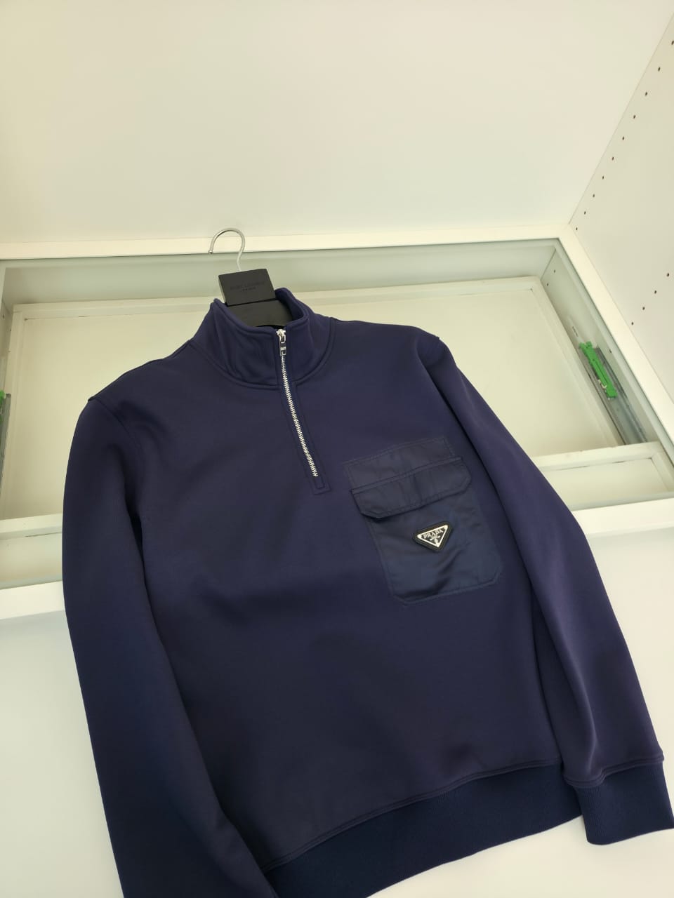 Prada Men’s Half-Zip Pocket Sweatshirt