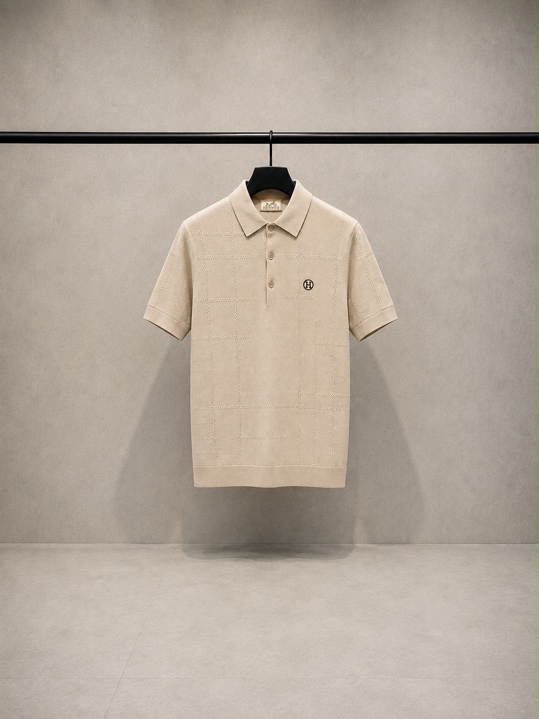 Hermès Men’s Textured Logo Polo