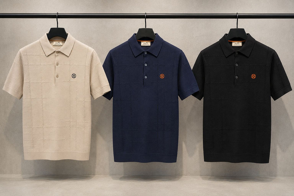 Hermès Men’s Textured Logo Polo