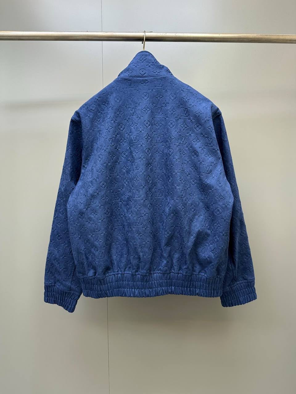 LV Blue Monogram Embossed Zip Jacket