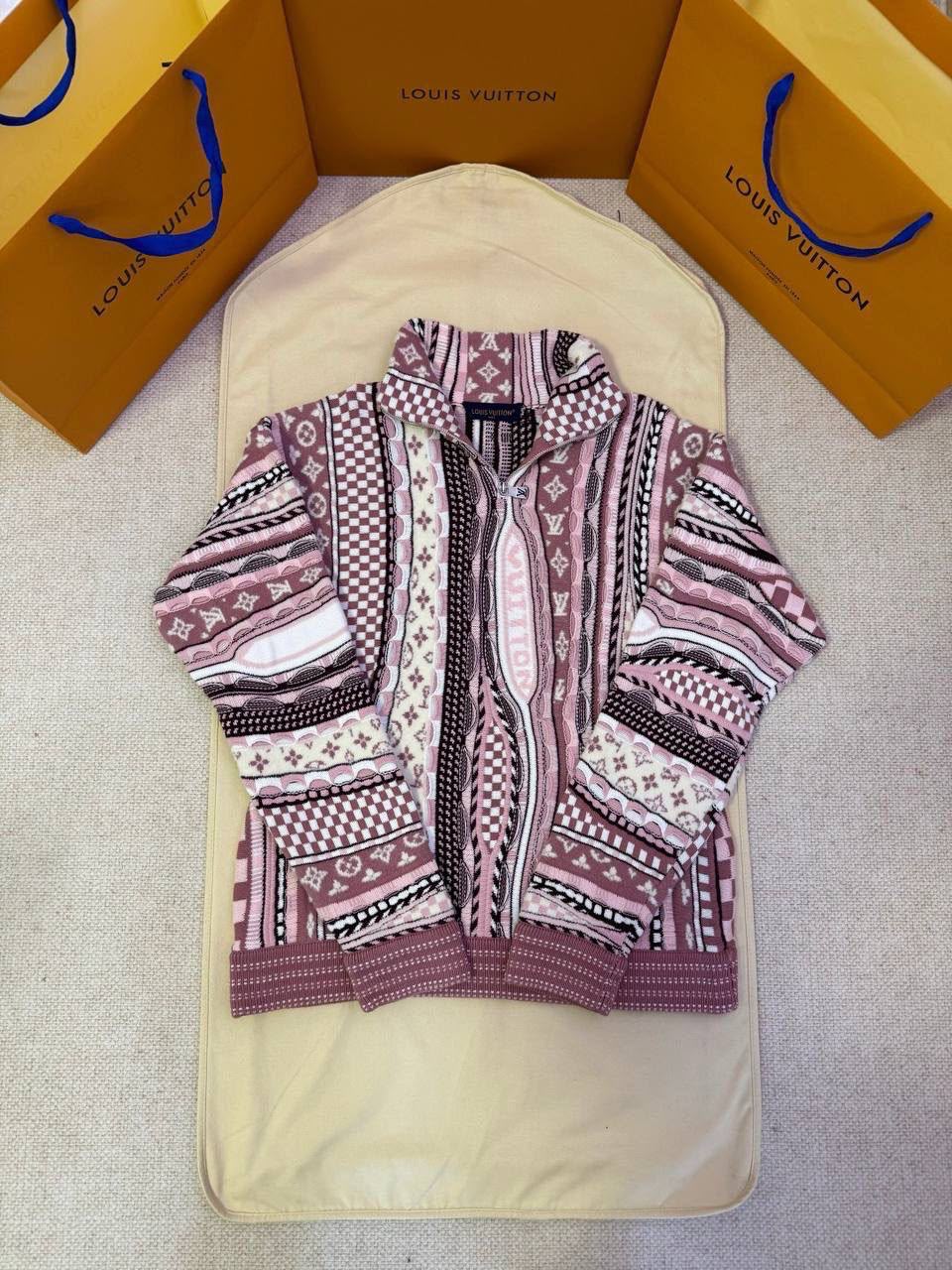 LV Patterned Zip Cardigan
