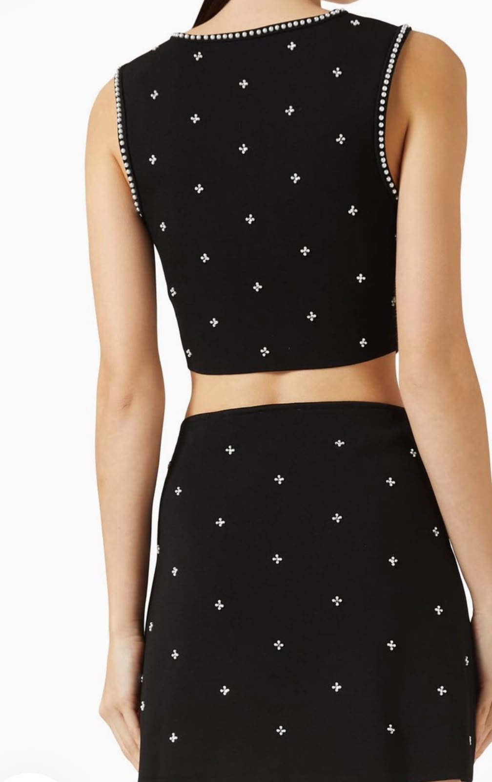 SANDRO Black Lilia Crop Top & Skirt