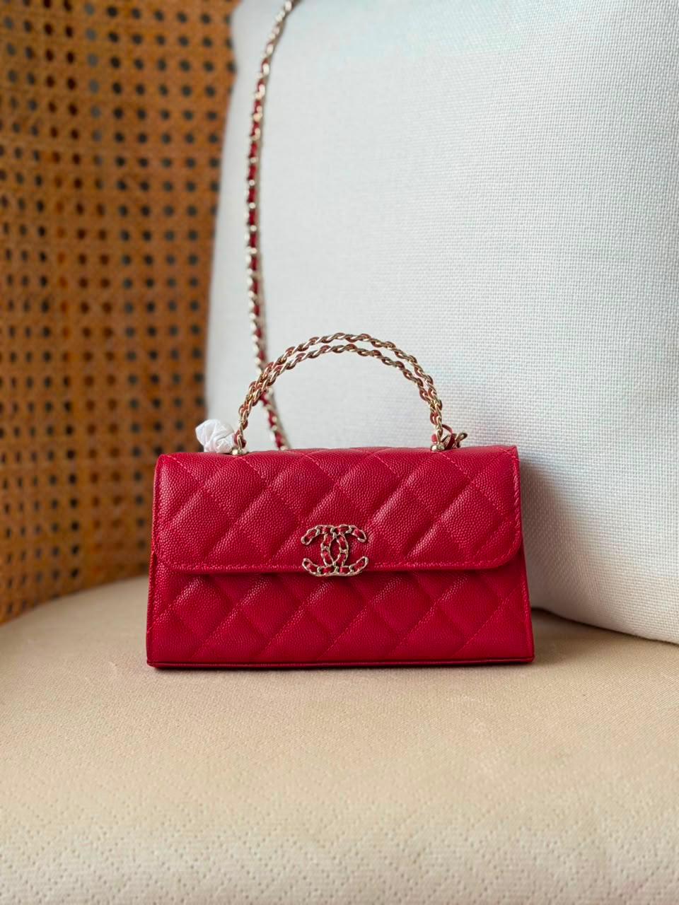 Chanel 25S Calfskin Kelly Clutch with Chain