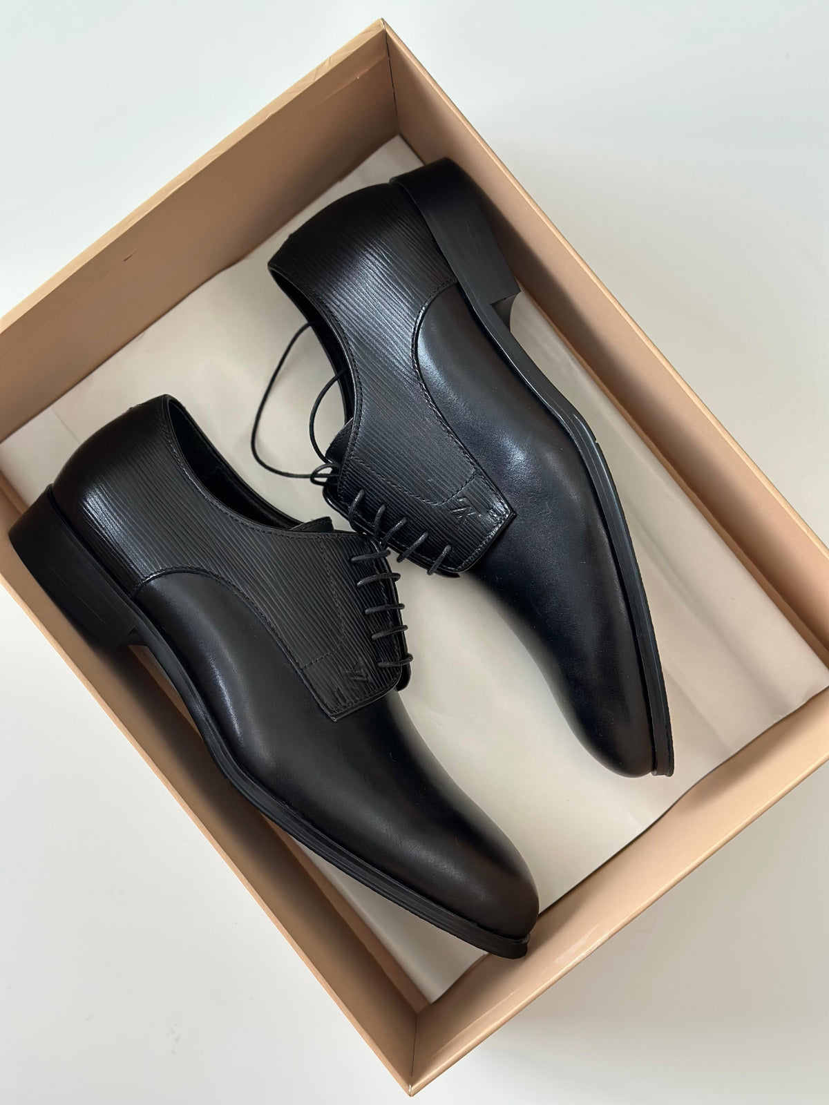 Louis Vuitton Black Leather Haussmann Derby
