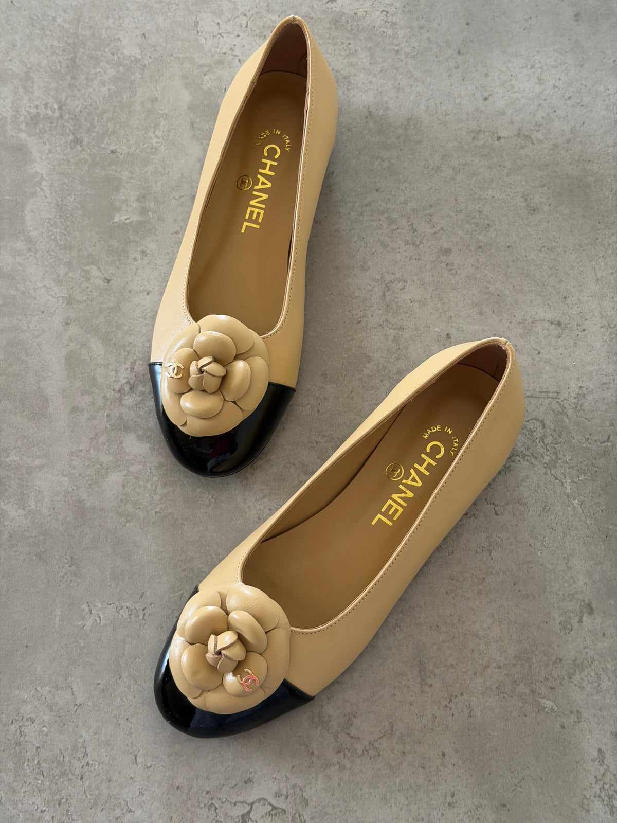Chanel Patent Leather Camelia Flower Ballet