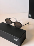 Montblanc raised-bridge round-frame sunglasses
