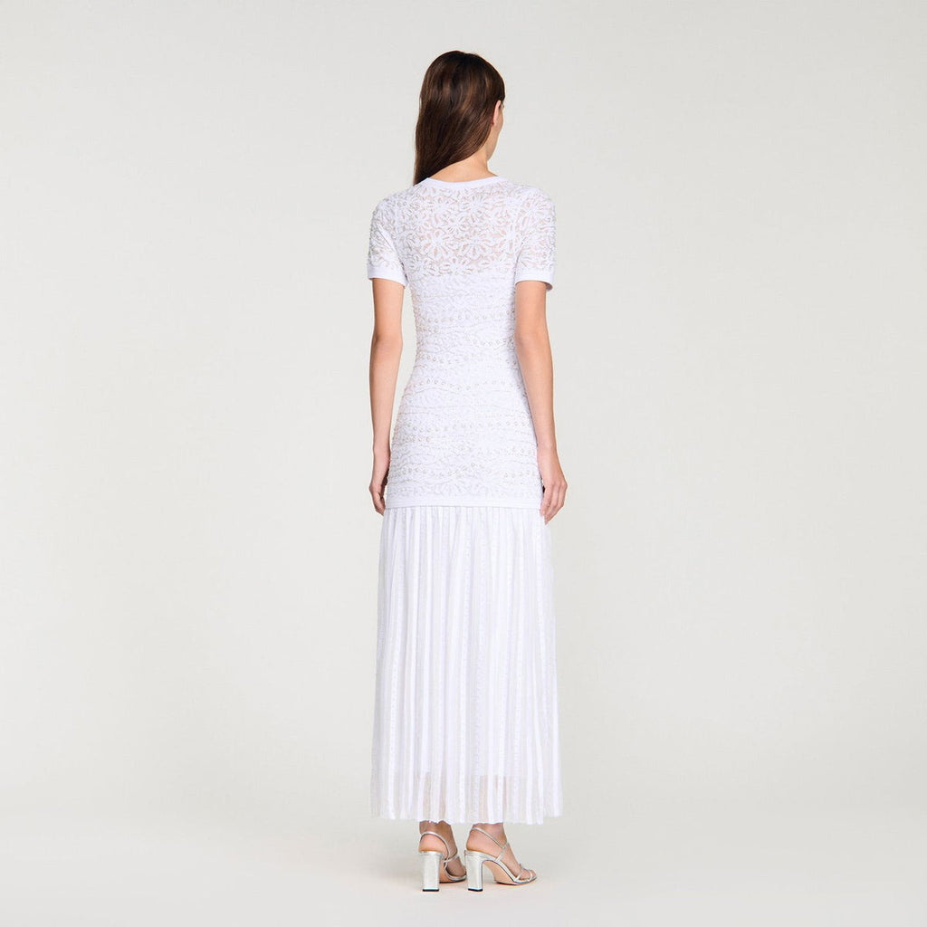 SANDRO bead-embellished Knit Maxi Dress