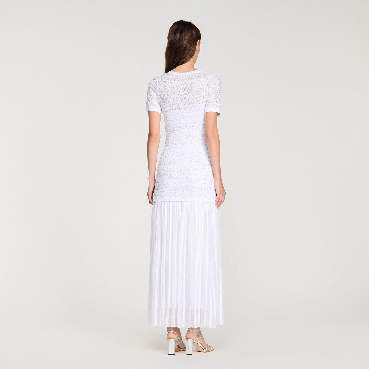 SANDRO bead-embellished Knit Maxi Dress