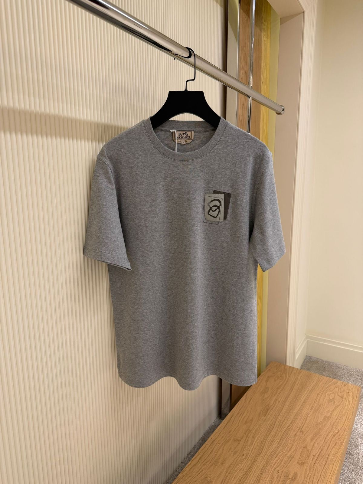 Hermes T-shirt with leather detail