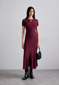 SANDRO Burgundy Milla Maxi Dress