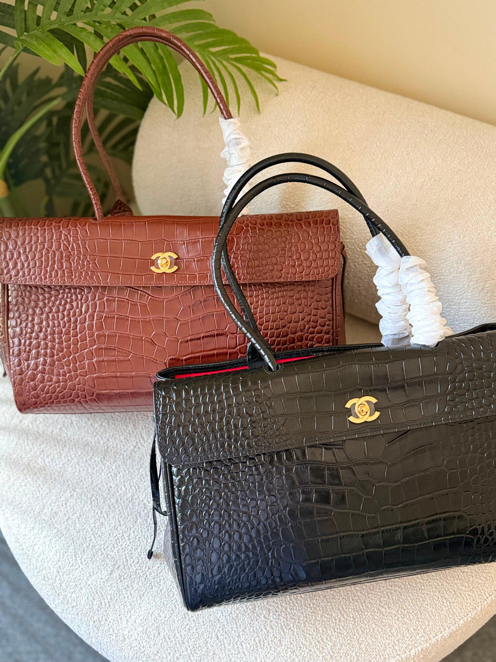 Chanel Crocodile Embossed Calfskin Metal Bag