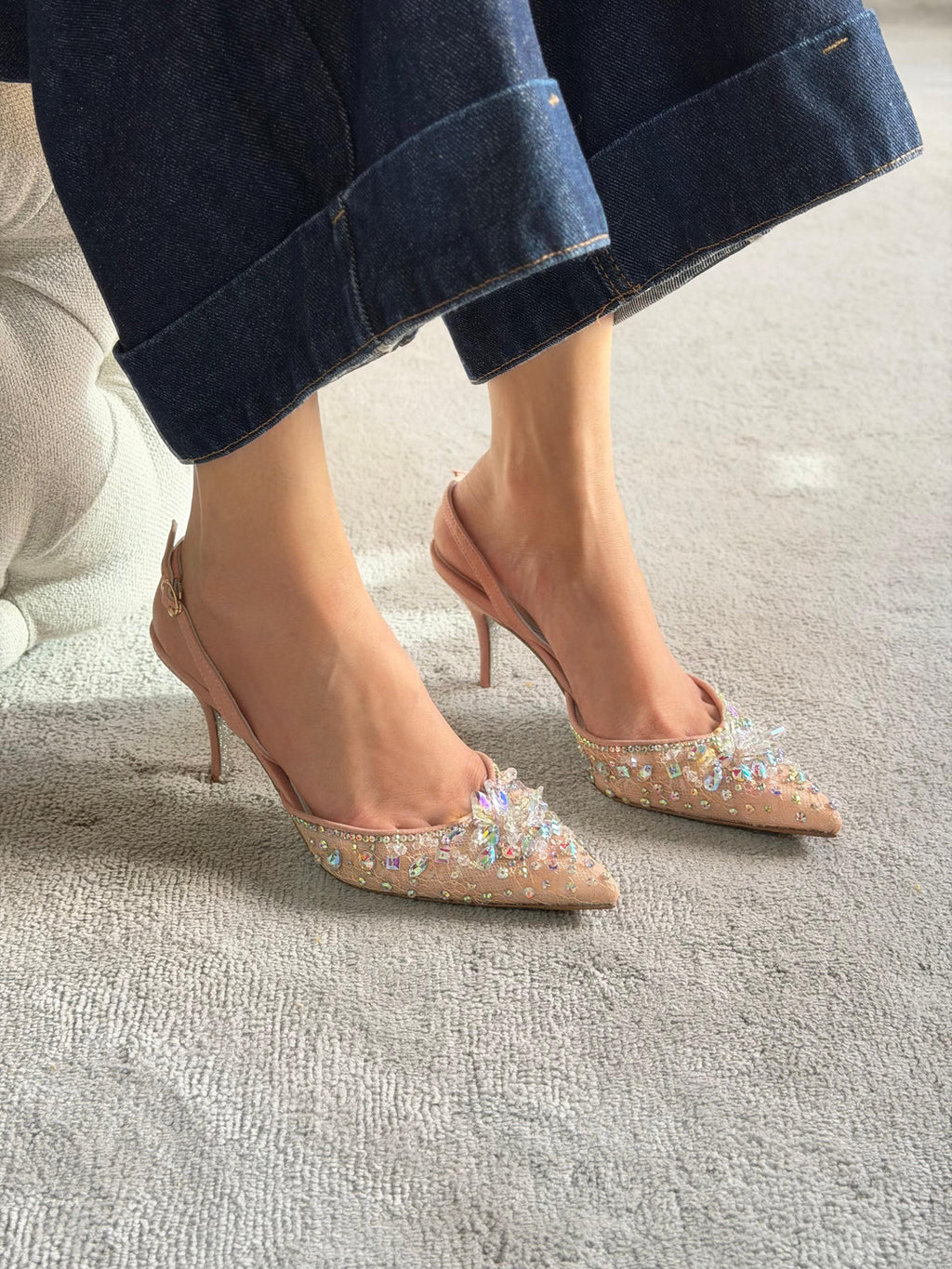 René Caovilla Cinderella Slingback Sandals