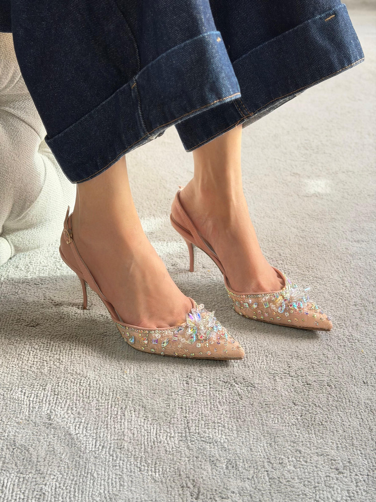 René Caovilla Cinderella Slingback Sandals