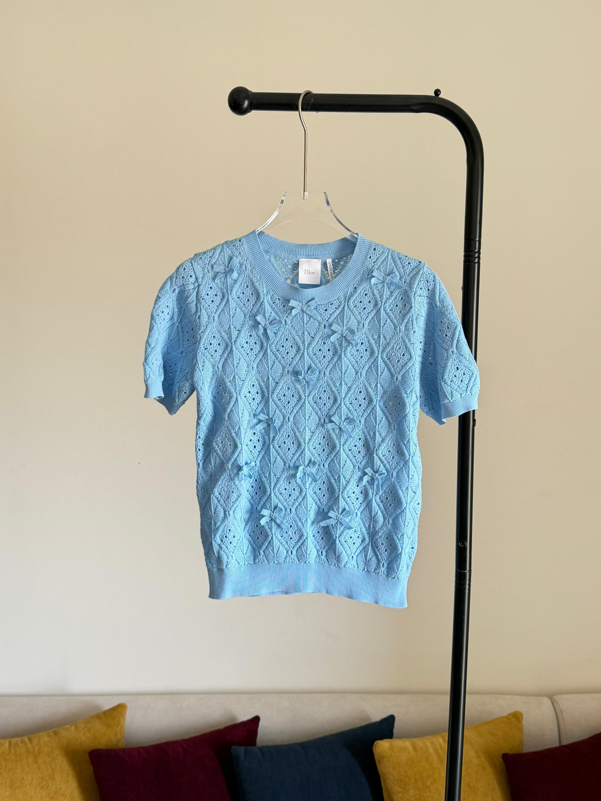 Dior Dioriviera Embroidered Short-Sleeved Sweater