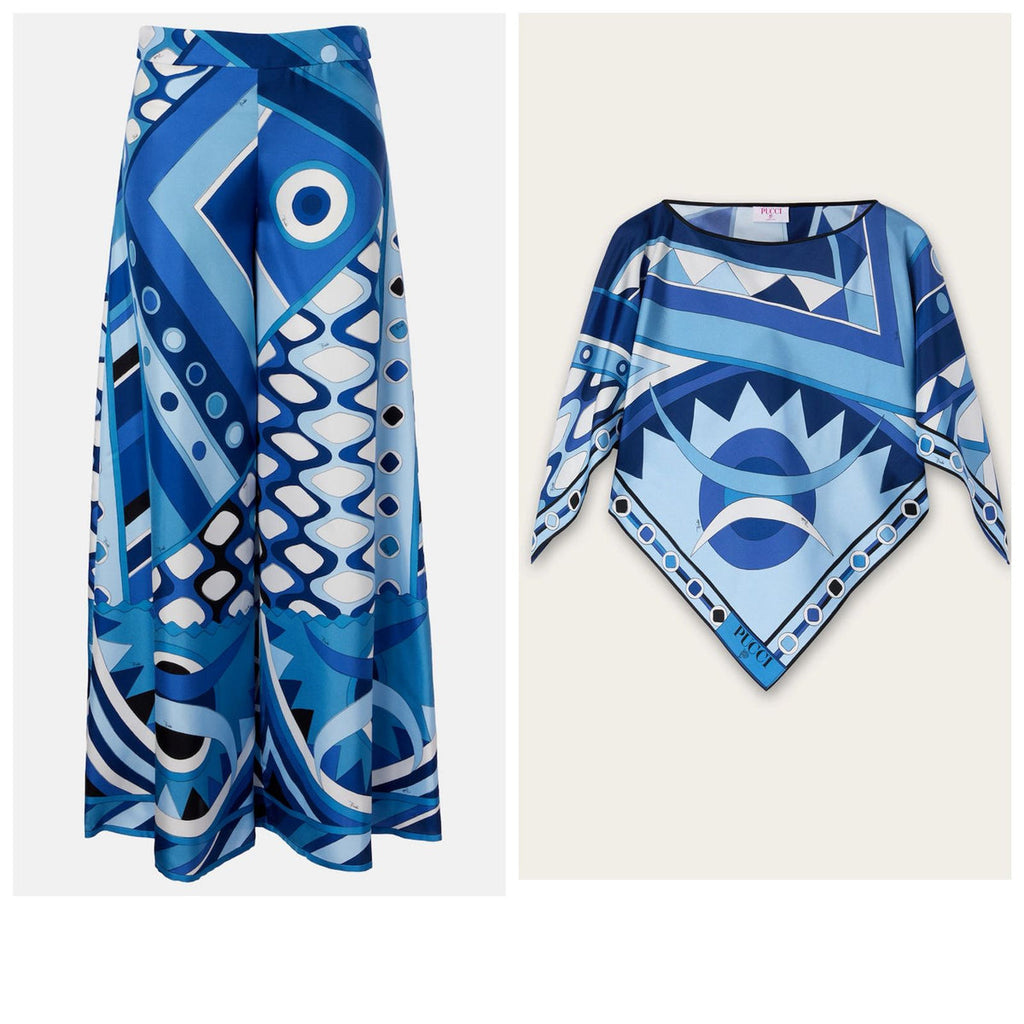Pucci Blue Vivara-print Jumpsuit