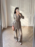 GUCCI Cropped silk-satin jacquard wide-leg pants set